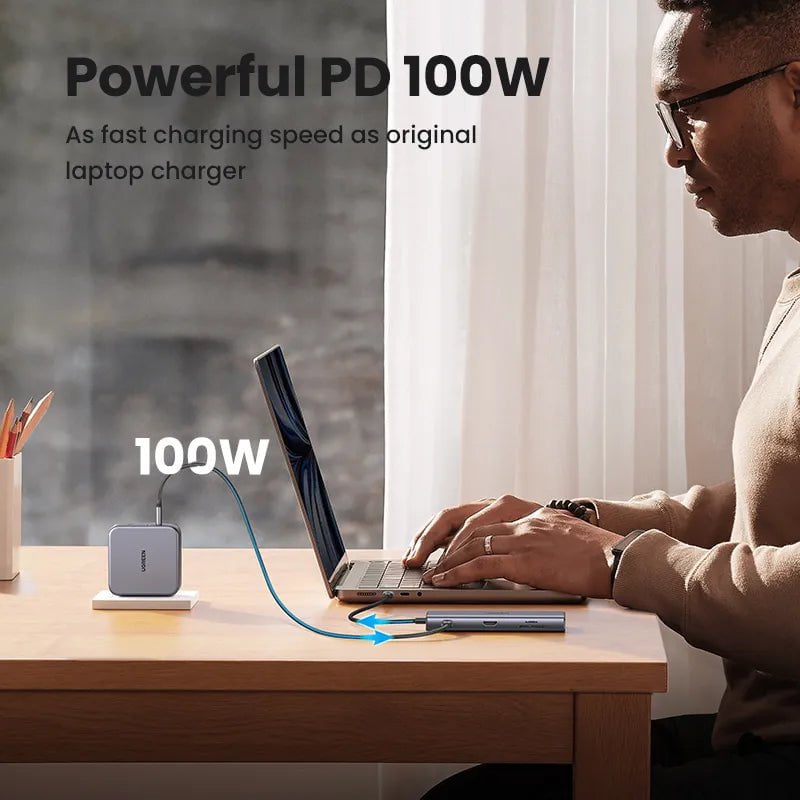 Storazone UGREEN 10Gbps USB C HUB 4K60Hz Type C to HDMI RJ45 Ethernet PD100W for MacBook iPad Huawei Sumsang PC Tablet Phone USB 3.0 HUB