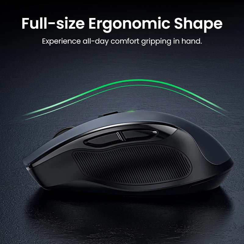 Storazone UGREEN Mouse Wireless Ergonomic Mouse 2.4GHz 4000 DPI Silent 6 Buttons For MacBook Tablet Laptop PC Mute Mice Quiet 2.4G Mouse