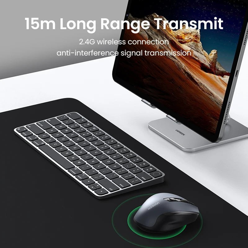 Storazone UGREEN Mouse Wireless Ergonomic Mouse 2.4GHz 4000 DPI Silent 6 Buttons For MacBook Tablet Laptop PC Mute Mice Quiet 2.4G Mouse