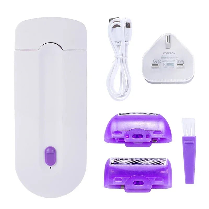 Storazone UK Plug Professional Painless Hair Removal Kit Laser Touch Epilator USB Rechargeable Women Body Face Leg Bikini Hand Shaver Hair Remover