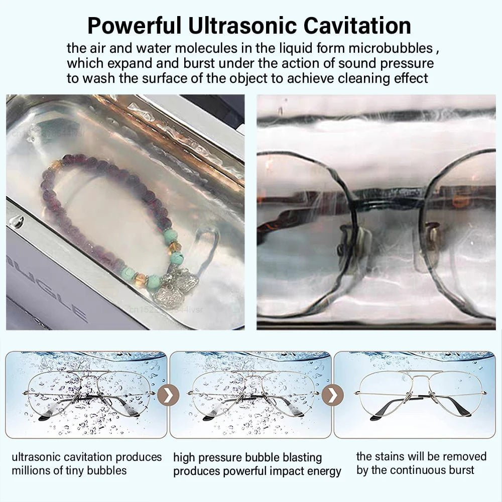 Storazone Ultrasonic Cleaner 35W Ultrasonic Glasses Jewelry Cleaner 500ML Ultrasonic Cleaning Machine Ultrasound Washing Bath For Glasses