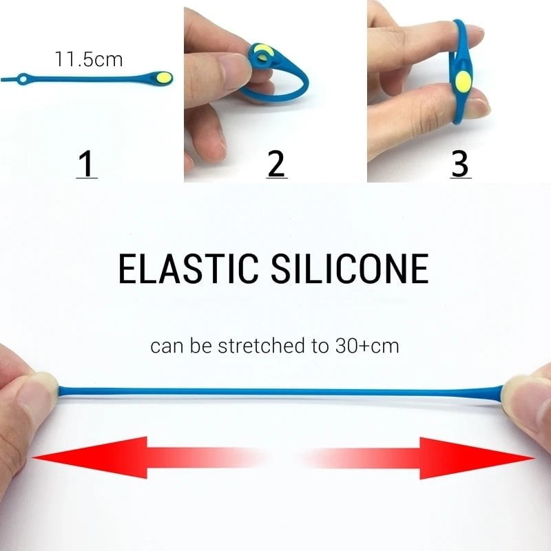 Storazone Unisex Tie-Free Silicone Shoelaces Round Elastic Shoe Laces Special No Tie Shoelace for Men Women Lacing Rubber Zapatillas