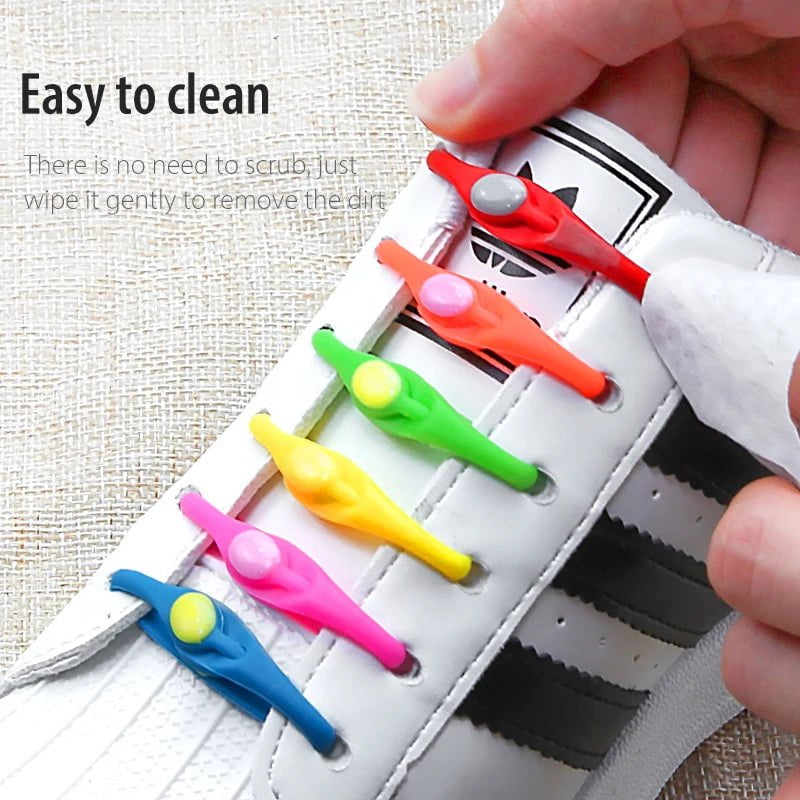 Storazone Unisex Tie-Free Silicone Shoelaces Round Elastic Shoe Laces Special No Tie Shoelace for Men Women Lacing Rubber Zapatillas