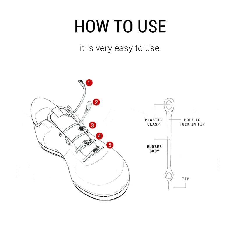 Storazone Unisex Tie-Free Silicone Shoelaces Round Elastic Shoe Laces Special No Tie Shoelace for Men Women Lacing Rubber Zapatillas