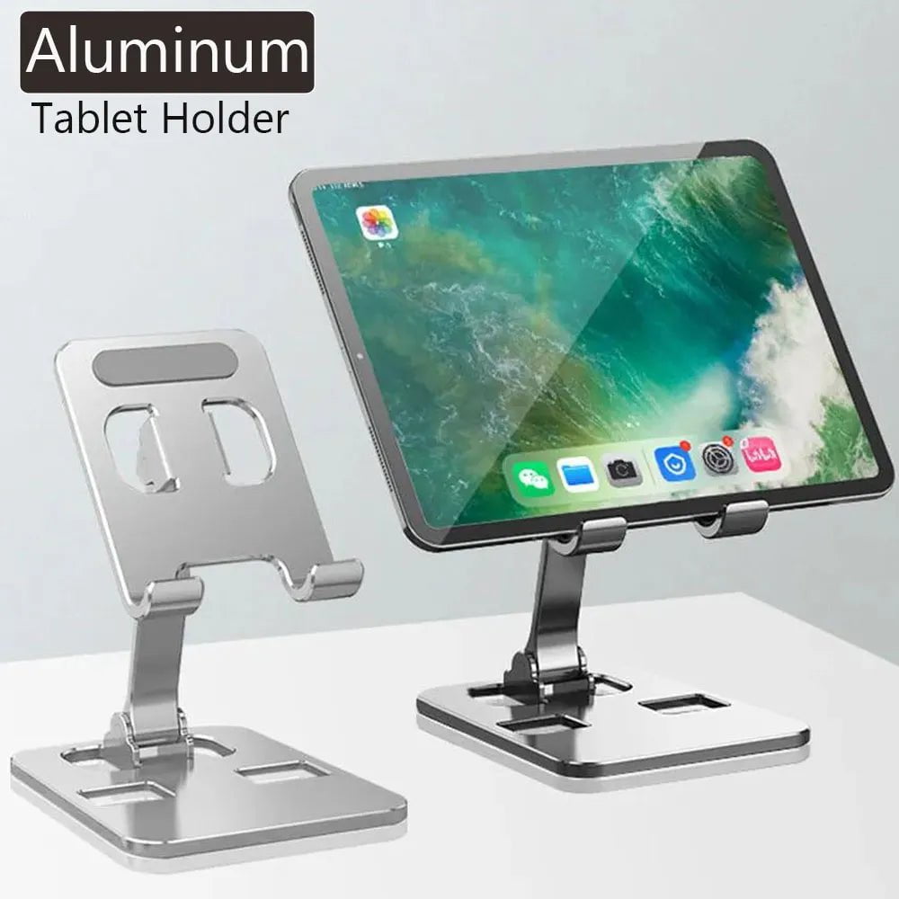 Storazone Universal All Aluminum Alloy Portable Tablet Holder For iPad Holder Tablet Stand Mount Adjustable Flexible Mobile Phone Stand