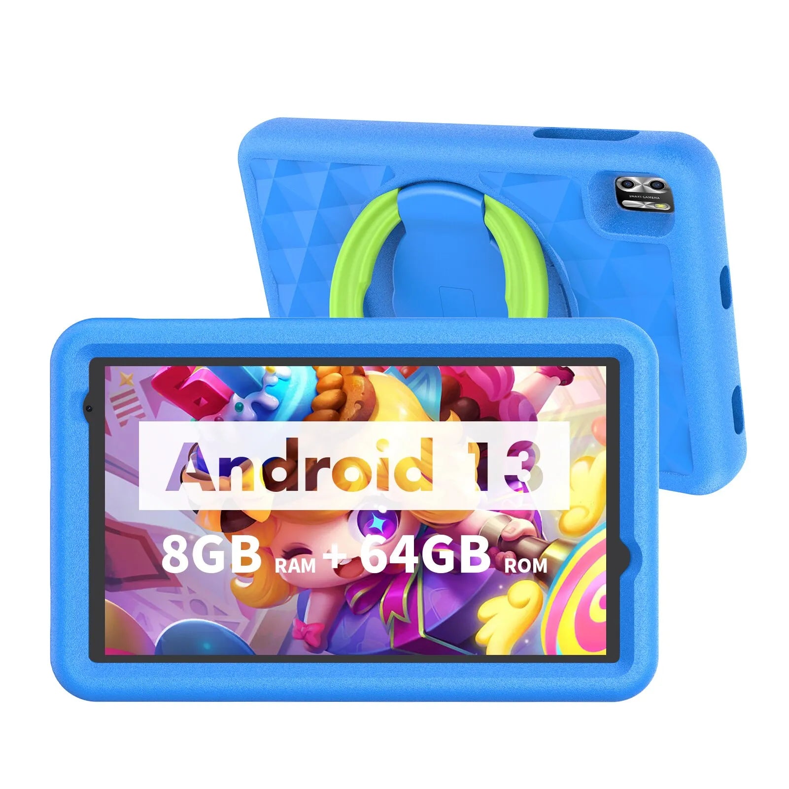 Storazone us / Blue VASOUN Kids Tablet 8 Inch, Android 13 Quad Core, 8GB(4+4expand)RAM+64GB ROM, 5000mAh, Dual Camera, WiFi, Parental Control