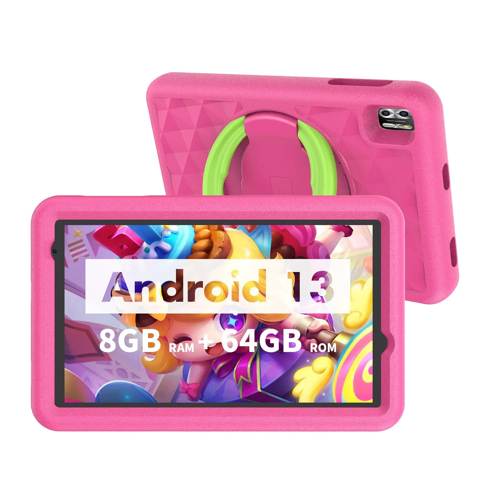 Storazone us / Pink VASOUN Kids Tablet 8 Inch, Android 13 Quad Core, 8GB(4+4expand)RAM+64GB ROM, 5000mAh, Dual Camera, WiFi, Parental Control