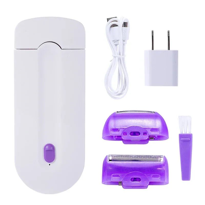 Storazone US Plug Professional Painless Hair Removal Kit Laser Touch Epilator USB Rechargeable Women Body Face Leg Bikini Hand Shaver Hair Remover