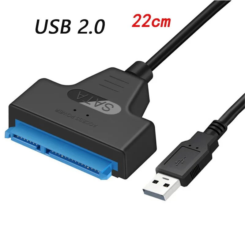 Storazone USB 2.0 22cm / CHINA USB 3.0 to SATA Cable USB C to SATA III Hard Drive Adapter UP To 6Gbps Support  2.5" HDD SSD Hard Drive 22 Pin Sata III for PC