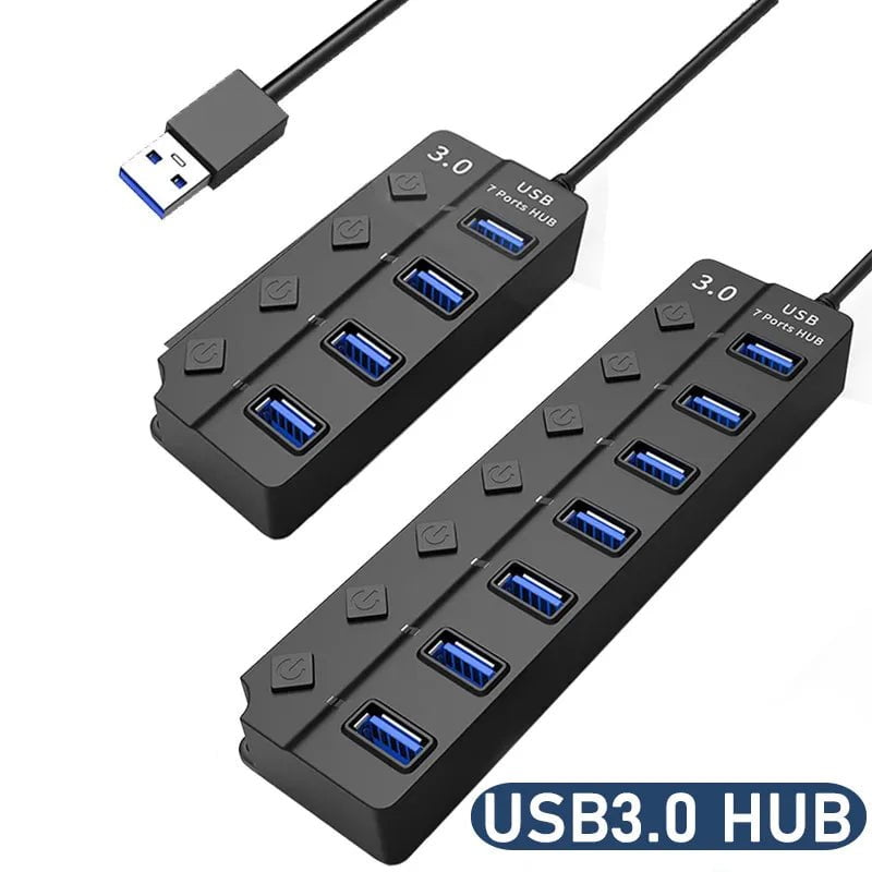 Storazone USB 3.0 Power Adapter 4/7 Port Multi USB Splitter Hub USB Hub 2.0 USB Multiple Expander Switch 30CM Cable Hub Docking Stations