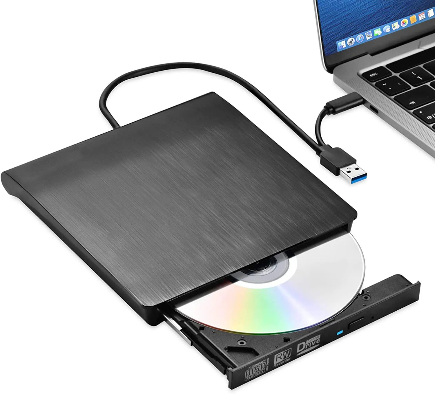 Storazone USB 3.0 Slim External DVD RW CD Writer Drive Burner Reader Player Optical Drives For Laptop PC Dvd Burner Dvd Portatil