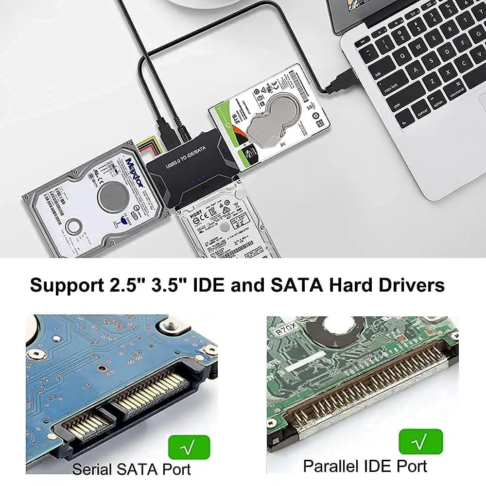 Storazone USB 3.0 to SATA IDE Hard Disk Adapter Converter Cable for 3.5 2.5 inch HDD/SSD CD DVD ROM CD-RW 3 in 1 IDE SATA Adapter