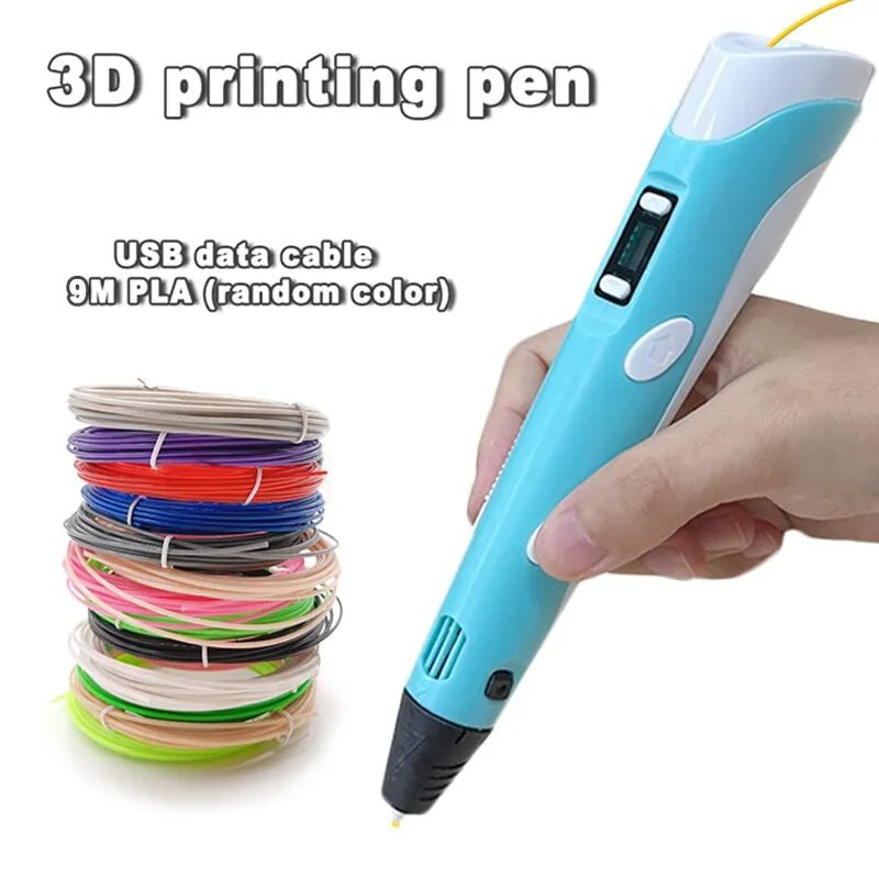 Storazone USB 3D Printing Pen DIY Drawing 9M PLA Filament Three-dimensional Graffiti Toys Art Tools For Kids Birthday Christmas Day Gift