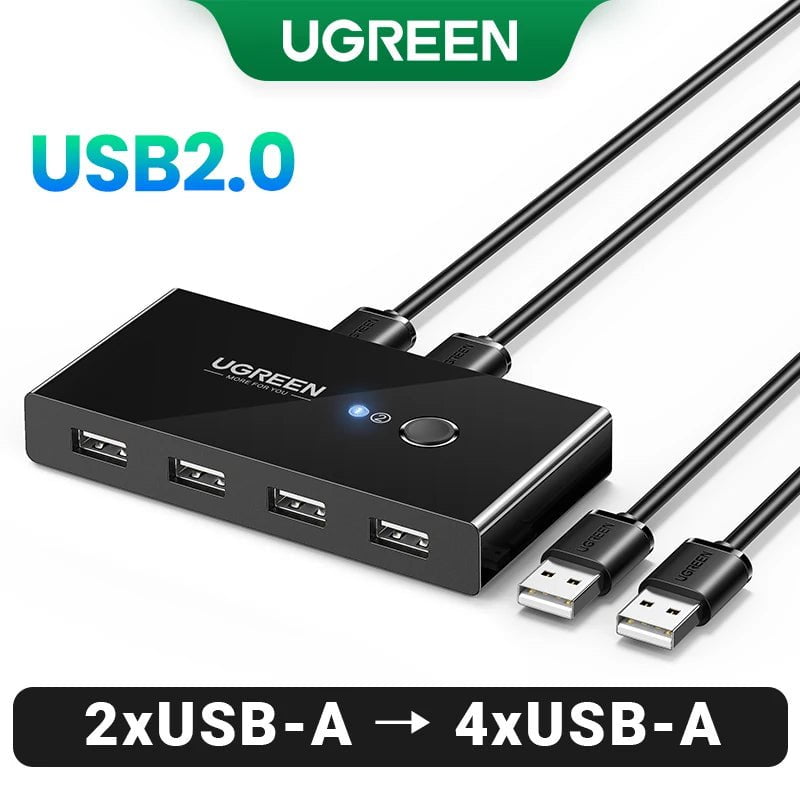 Storazone USB-A 2.0 / israel UGREEN USB KVM Switch USB 3.0 2.0 Switcher KVM Switch for Windows10 PC Keyboard Mouse Printer 2 PCs Sharing 4 Devices USB Switch