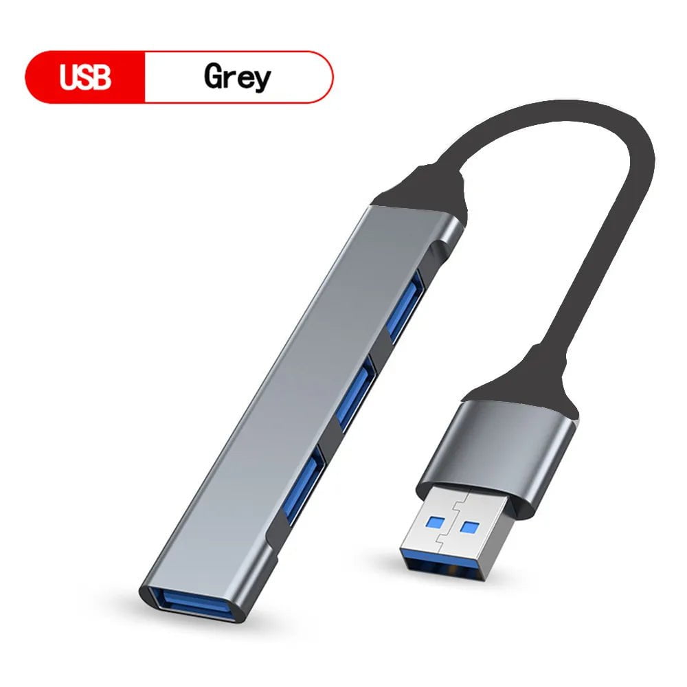 Storazone USB Black Gray USB C HUB USB 3.0 HUB Type C 4 Port Multi Splitter Adapter OTG Macbook HUB Pro 13 15 Air Mi Pro HUAWEI Computer Accessories
