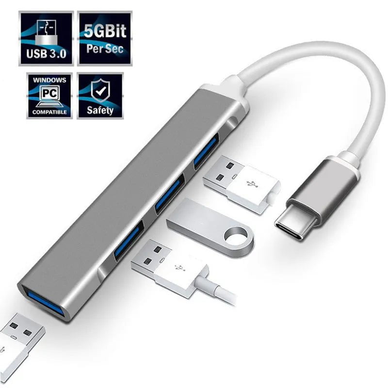 Storazone USB C HUB 3.0 Type C 3.1 4 Port Multi Splitter Adapter OTG For Xiaomi Lenovo Macbook Pro 13 15 Air Pro PC USB 3.0 2.0 Port Durab