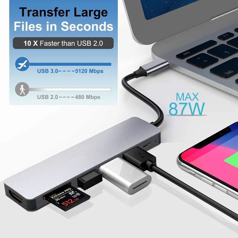 Storazone USB C HUB Type C Splitter Thunderbolt 3 Docking Station Laptop Adapter With For Macbook Air M1 iPad Pro RJ45 HDMI