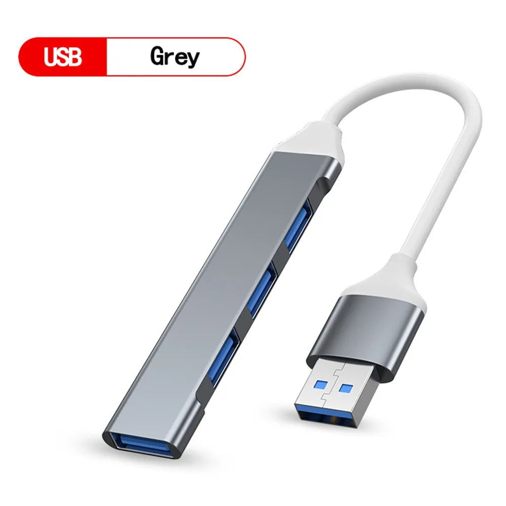 Storazone USB White Gray USB C HUB USB 3.0 HUB Type C 4 Port Multi Splitter Adapter OTG Macbook HUB Pro 13 15 Air Mi Pro HUAWEI Computer Accessories