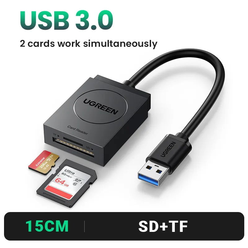 Storazone USB3.0 2-in-1 / brazil UGREEN Card Reader 4-in-1 USB3.0/USB-C SD Micro SD TF CF MS Compact Flash Card Adapter for Laptop PC Multi OTG Smart Card Reader