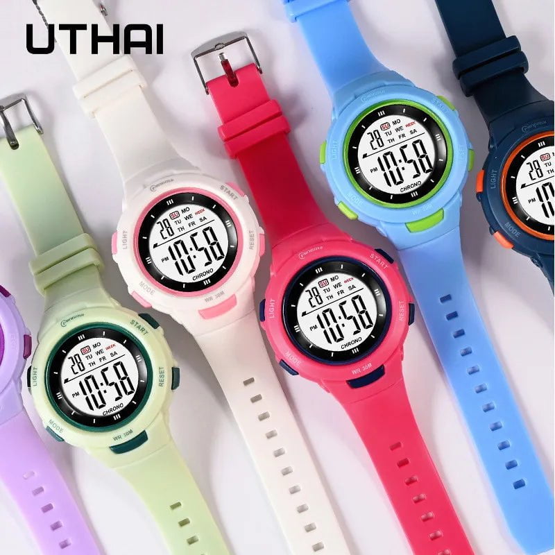 Storazone UTHAI CE49 Kids Watches Fashion Luminous Waterproof Alarm Clock Smart Watches Boys and Girls Student Electronic Watch Gift