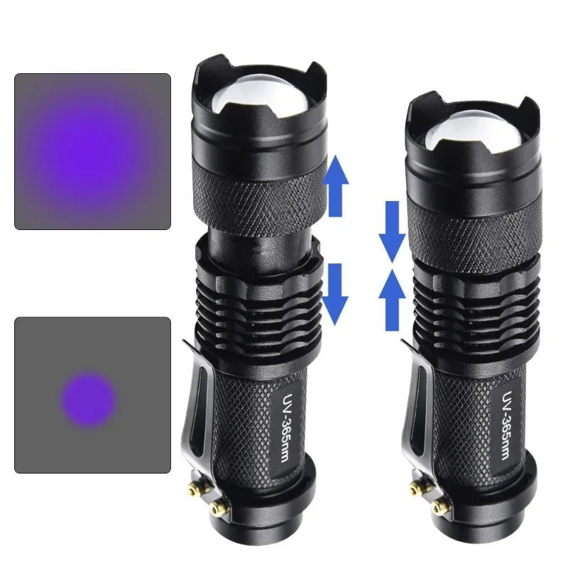 Storazone UV Flashlight LED Ultraviolet Torch Zoomable Mini Ultra Violet Lights 395/365nm Inspection Lamp Pet Urine Stain Detector Tools