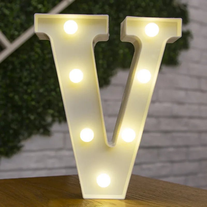 Storazone V / 22cm Luxury Alphabet Letter LED Lights Luminous Number Lamp  Battery Night Light for Home Wedding Birthday Christmas Party Decoration