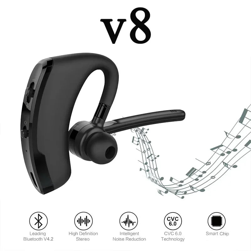 Storazone V8 rtSpo Blutooth Earphone Wireless Stereo HD Mic Headphones Bluetooth Hands In Car Kit With Mic For iPhone Samsung Huawei Phone