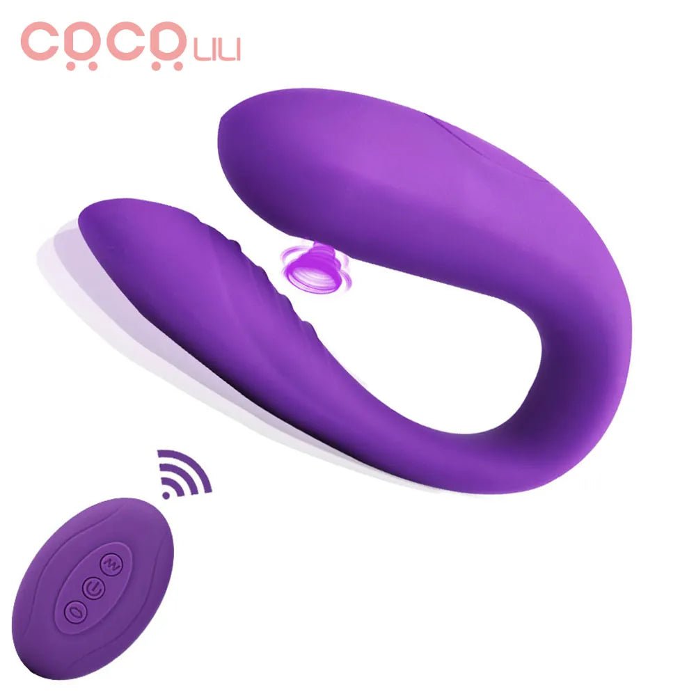 Storazone Vagina Sucking Vibrator For Couples U Shape Bendable G-spot Vibrator Clitoris Sucker Female Masturbation Erotic Toys for Adults