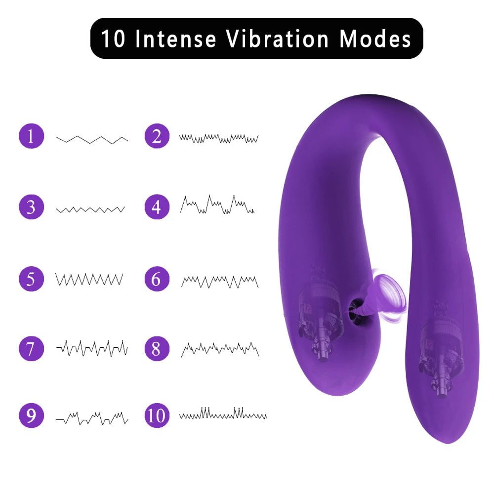 Storazone Vagina Sucking Vibrator For Couples U Shape Bendable G-spot Vibrator Clitoris Sucker Female Masturbation Erotic Toys for Adults