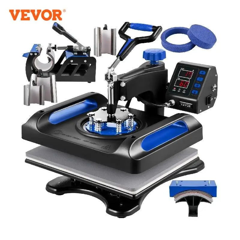 Storazone VEVOR 30*38CM 8 in 1 Combo Upgrade Heat Press Machine 360° Rotation Sublimation Printer Cap Shirt Mug Plate 2D Heat Transfer