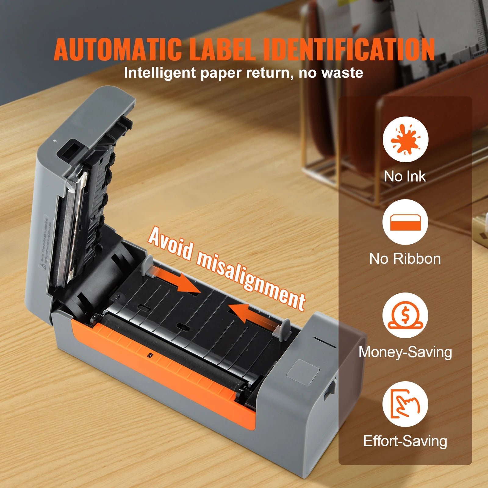 Storazone VEVOR Bluetooth/USB Thermal Barcode Printer Wireless Shipping Label Printer Support Windows/MacOS/Linux/Chromebook/Android/IOS