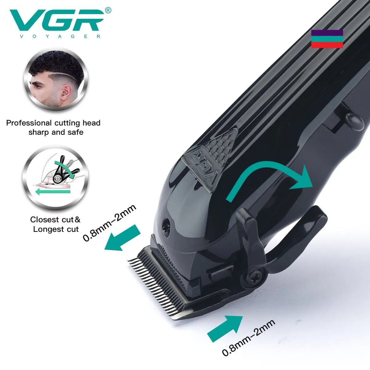 Storazone VGR Hair Clipper Professional Hair Cutting Machine Hair Trimmer Adjustable Cordless Rechargeable V 282