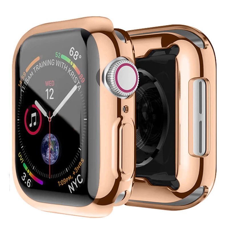 Storazone Vintage gold / Series 7 8 45MM Screen Protector For Apple Watch Case 45MM 41MM 44MM 40MM TPU bumper Cover 42MM 38MM accessories iwatch series 8 7 SE 6 5 4 3