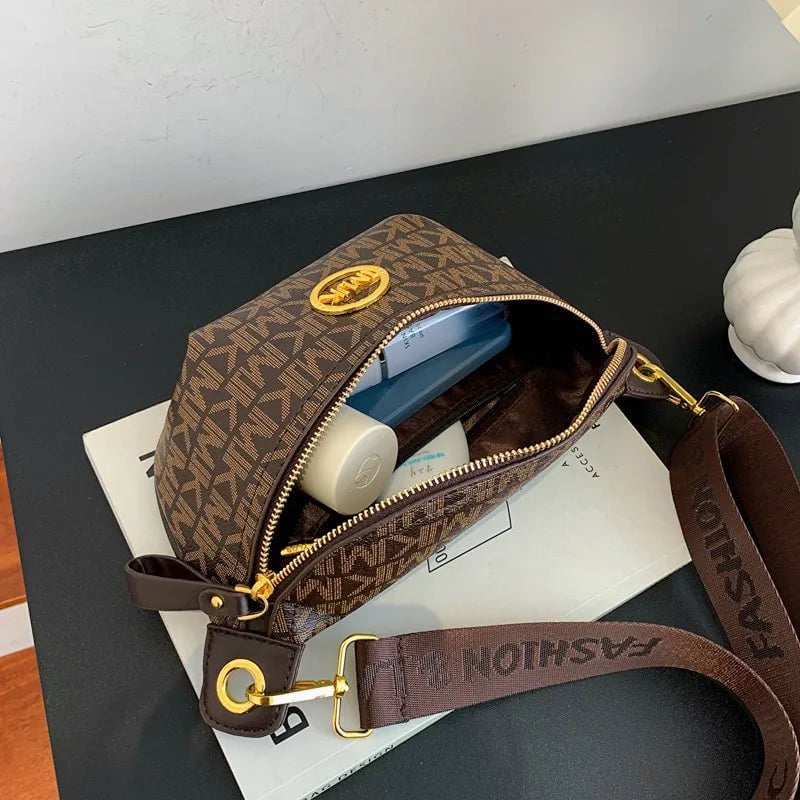 Storazone Vintage Shoulder Bag Women'S Printed Letter Crossbody Chest Bag With Adjustable Strap Designer Luxury Soft Leather Waist Packs