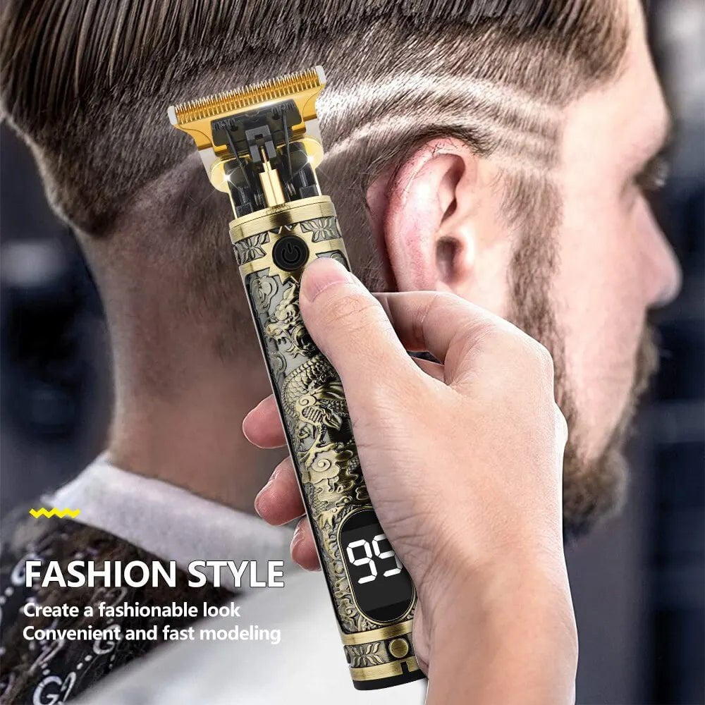 Storazone Vintage T9 Hair Cutting Machine Hair Clipper Professional Cutter Trimmer for Men Cordless Beard Trimmer USB for Barber Dragon