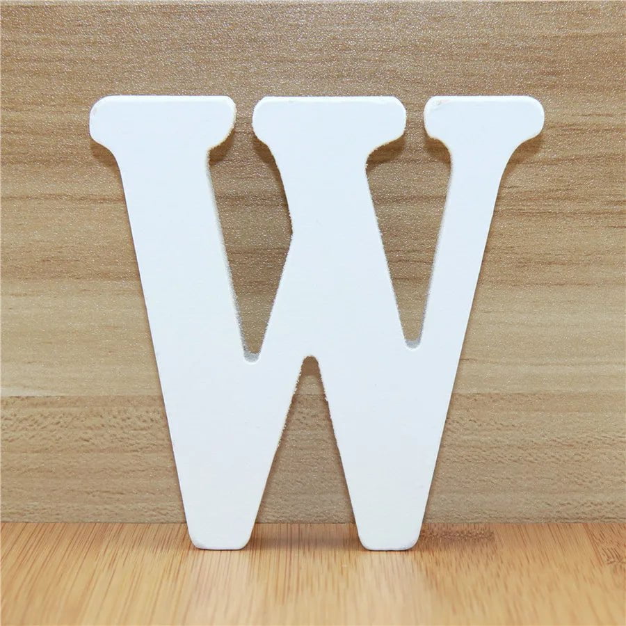 Storazone W / 10cm 1pc 10CM Wood Wooden Letters White Alphabet Wedding Birthday Party Diy Home Decorations Personalised Name Design 3.94 Inches