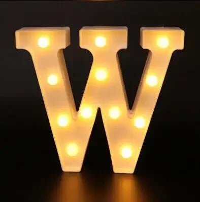 Storazone W / 22cm Decorative Letters Alphabet Letter LED Lights Luminous Number Lamp Decoration Battery Night Light Party Baby Bedroom Decoration.