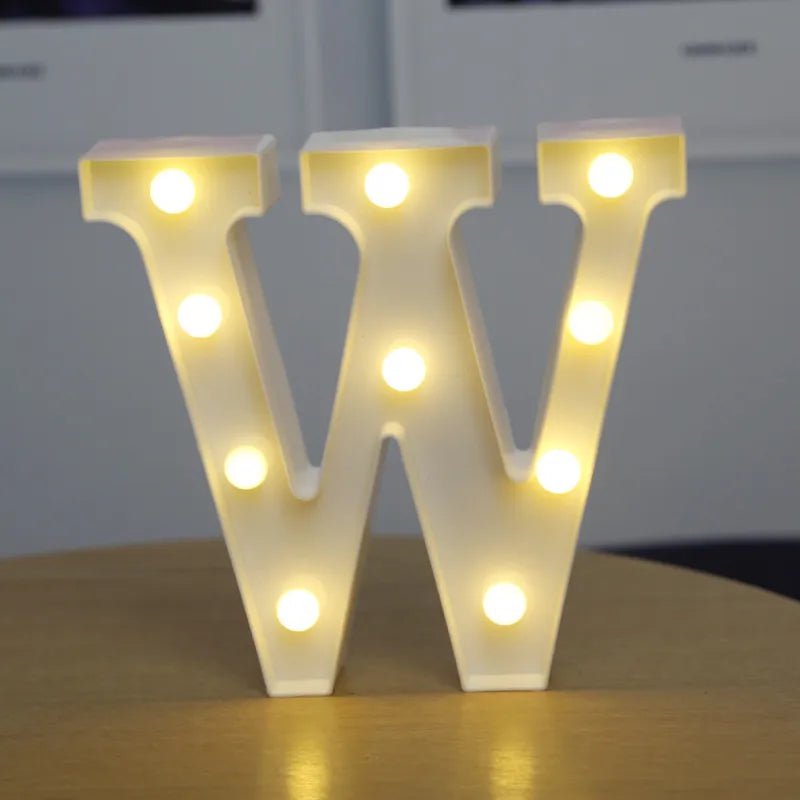 Storazone W / 22cm Luxury Alphabet Letter LED Lights Luminous Number Lamp  Battery Night Light for Home Wedding Birthday Christmas Party Decoration