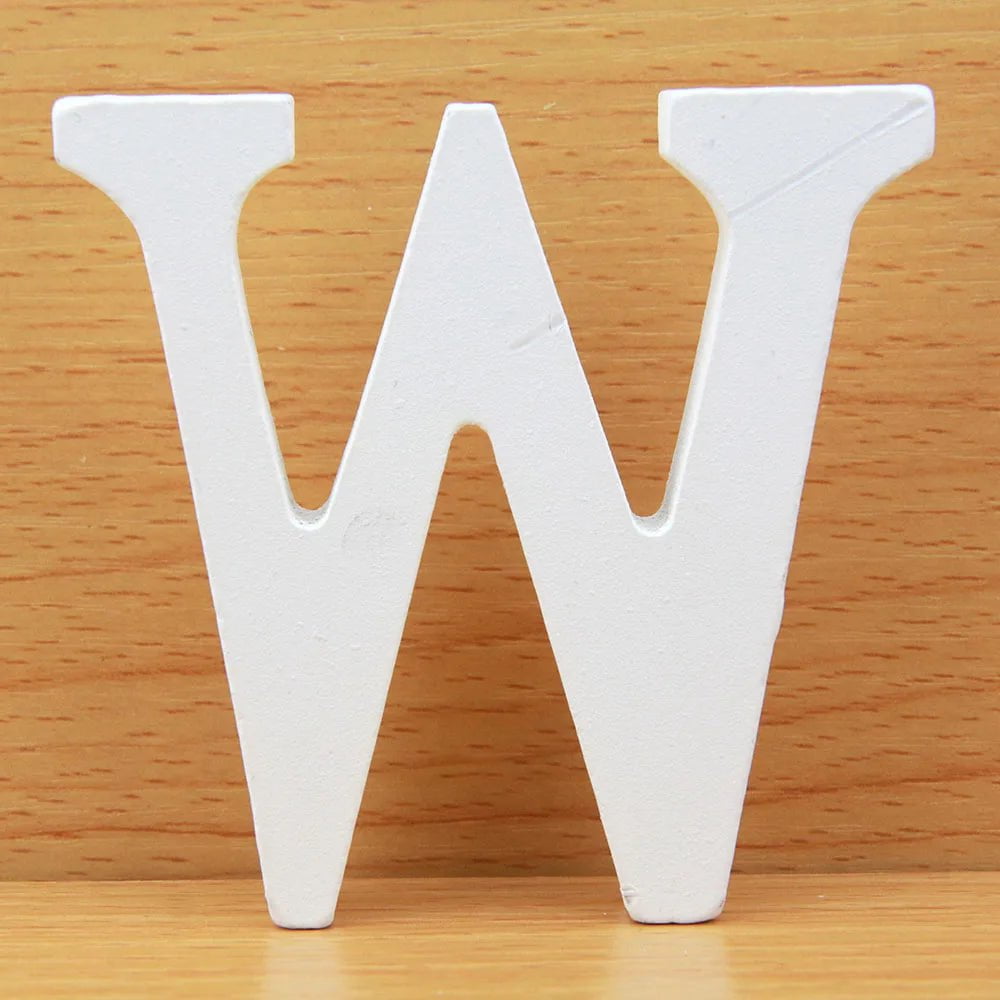 Storazone W / 8cm 8 CM Letras Decorativas Grandes White Wooden Letters Home Decor Wedding Decoration DIY Personalised Name Design Free Standing