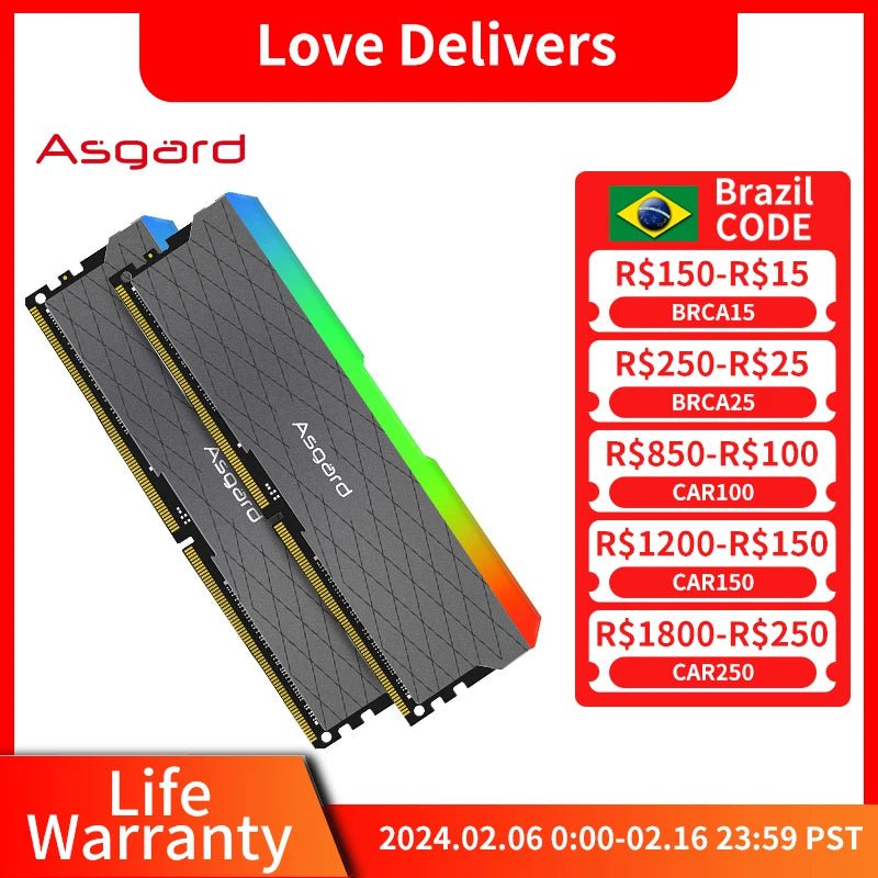 Storazone W2 16GBx2 3200MHz Asgard LOKI W2 RGB RAM ddr4 8GBx2 16GBx2 3200MHz PC4-25600 1.35V UDIMM desktop memory ram