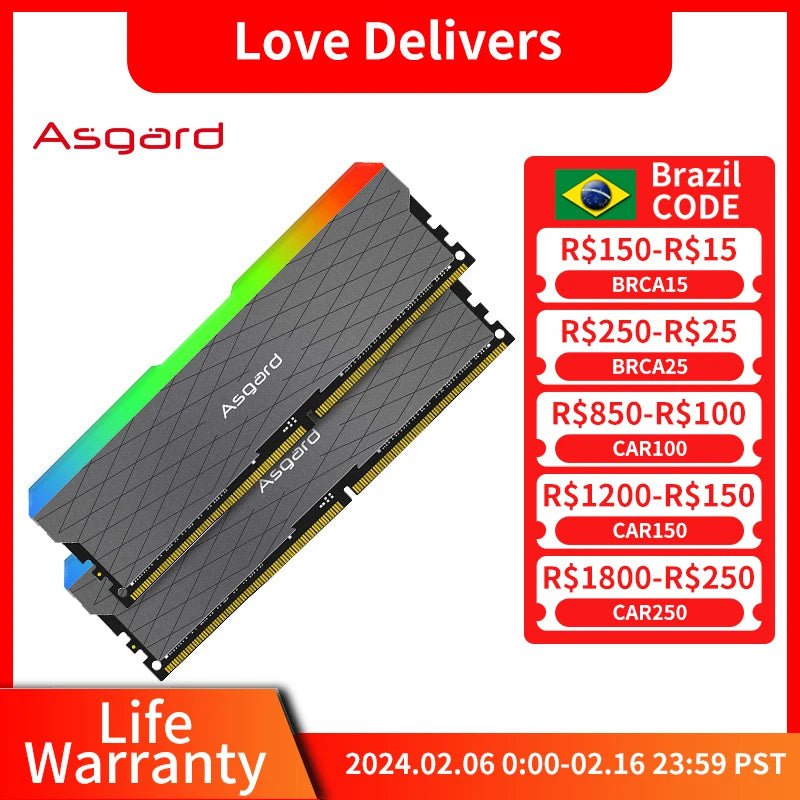 Storazone W2 16GBx2 3200MHz Asgard W2 series RGB RAM ddr4 8GBx2 16GBx2 3200MHz PC4-25600 1.35V dual channel stunning desktop memory ram