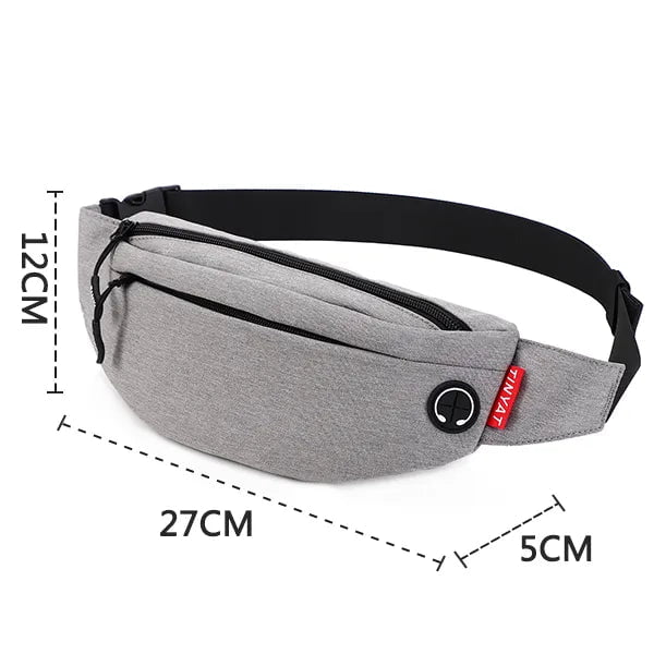 Storazone Waist Gray T2003 TINYAT Men Waist Bag Pack Purse Casual Large Phone Belt Bag Pouch Women's Canvas Travel Phone Bag Fanny Banana Bag Hip 4 Pockets