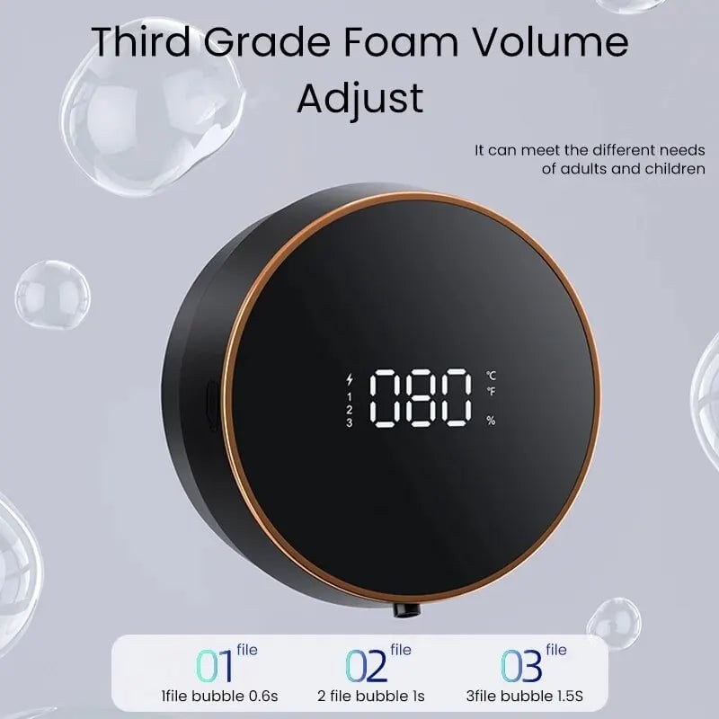 Storazone Wall Mount Automatic Foam Soap Dispensers LED Temperature Display Electric Touchless Infrared Sensor Foam Machine Liquid Dispens