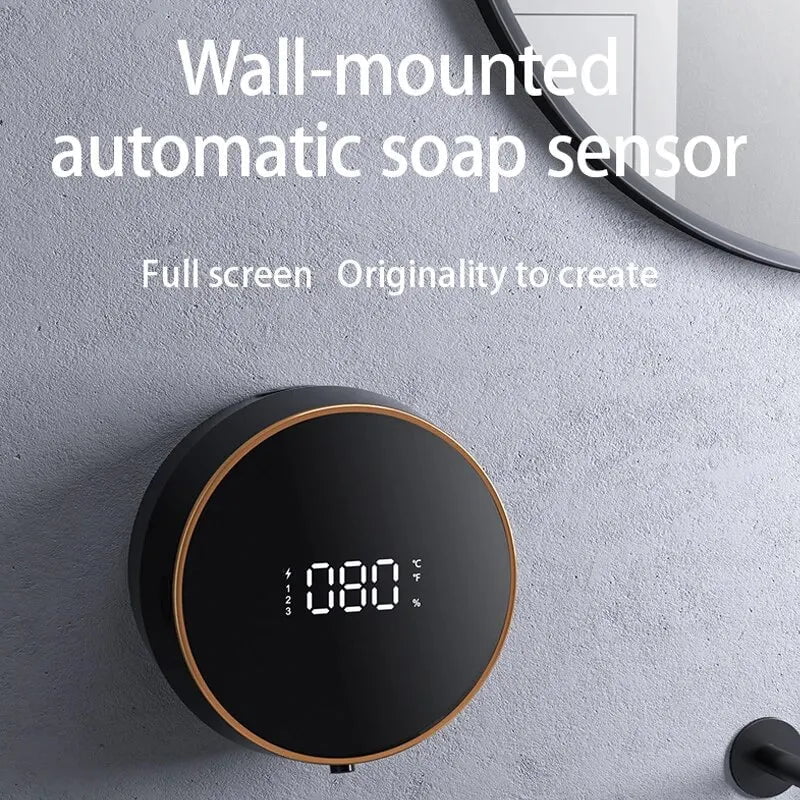 Storazone Wall Mount Automatic Foam Soap Dispensers LED Temperature Display Electric Touchless Infrared Sensor Foam Machine Liquid Dispens