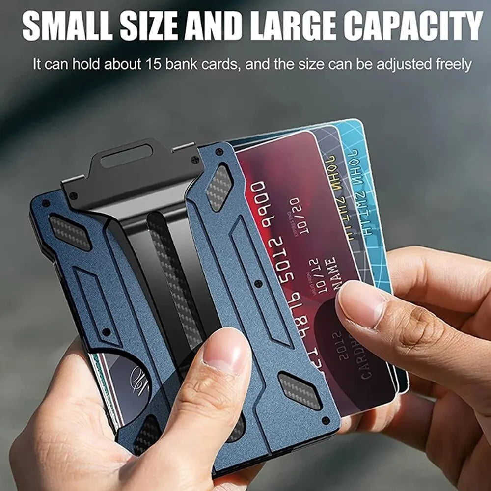 Storazone Wallet For Men Outdoor Card Holder Practical Tactical Magsafe Aluminum Fashion Mini Smart Magic Wallet Holds Up 15 Cards