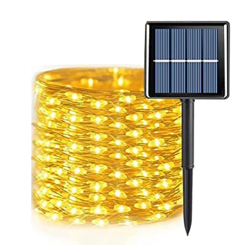 Storazone warm light / 32M 300LED 5M/12M/22M/32M Solar Light Outdoor Garden Fairy String Light Led Twinkle Waterproof Lamp for Christmas Patio Tree Party