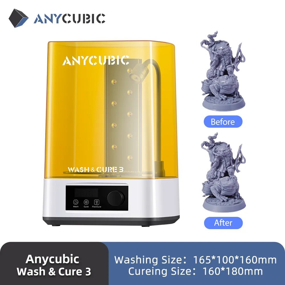 Storazone Wash And Cure 3 / Australia ANYCUBIC Wash & Cure 3 For Mars Photon Mono 2 LCD SLA DLP 3D Printer Models UV Rotary Curing Resin Cleaning Machine 2 in 1