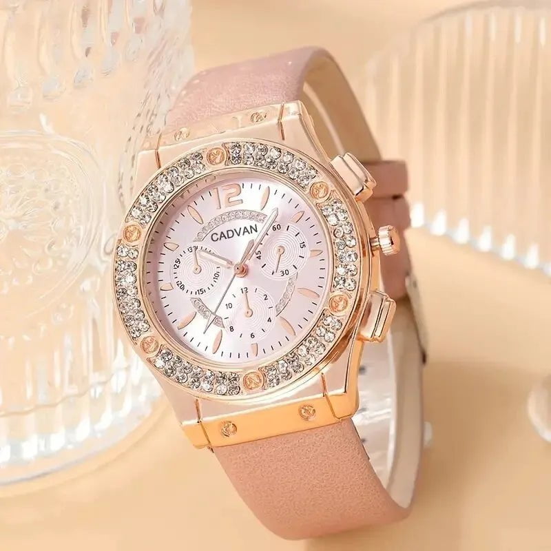 Storazone Watches Set Luxury Rhinestone Women Fashion Elegant Wristwatch Quartz Watch For Girl Ladies Clock Relogio Feminino