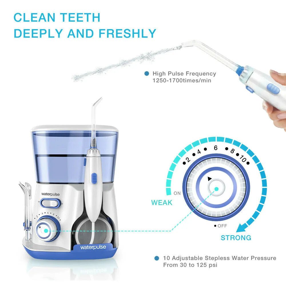 Storazone Waterpulse V300G Oral Irrigator 5pcs Tips Dental Water Flosser Electric Cleaner 800ml Oral Hygiene Dental Flosser For Oral Care