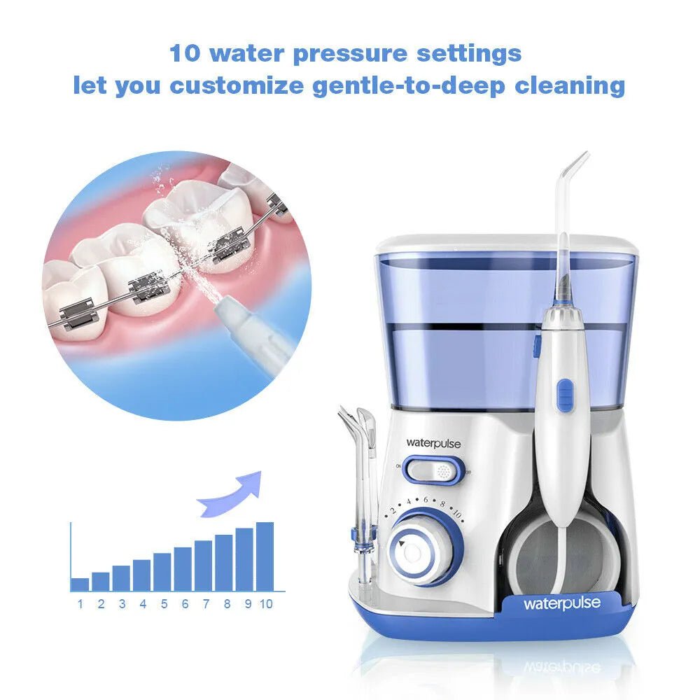 Storazone Waterpulse V300G Oral Irrigator 5pcs Tips Dental Water Flosser Electric Cleaner 800ml Oral Hygiene Dental Flosser For Oral Care